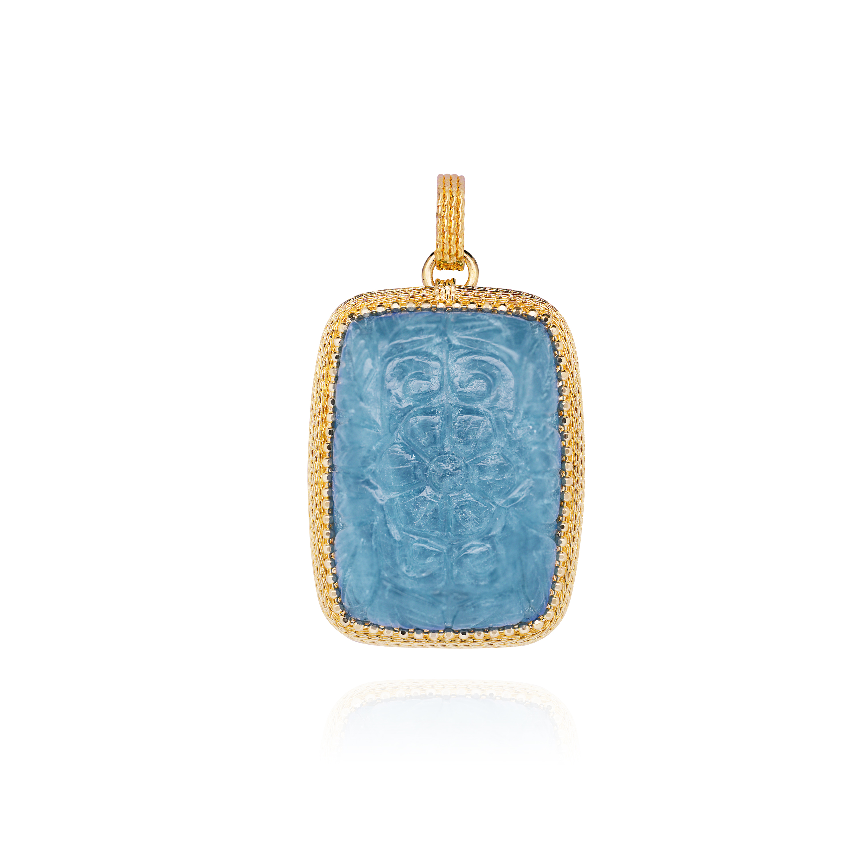 Carinne Carved Aquamarine Pendant